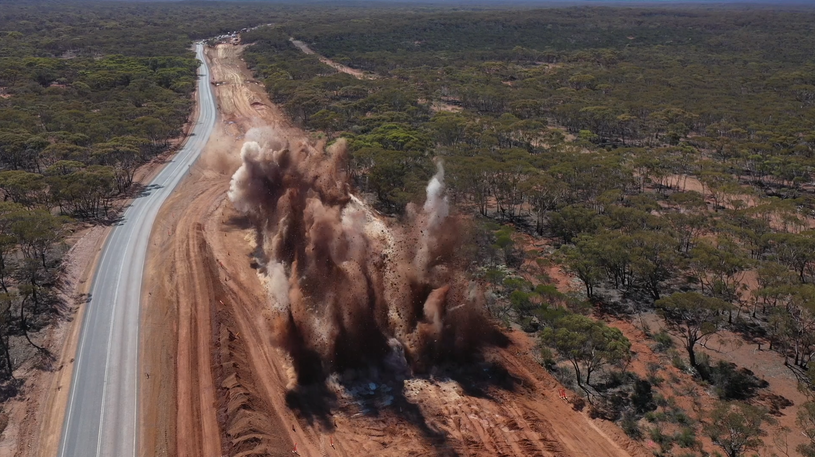 Blasting at Coolgardie Esperance Highway 