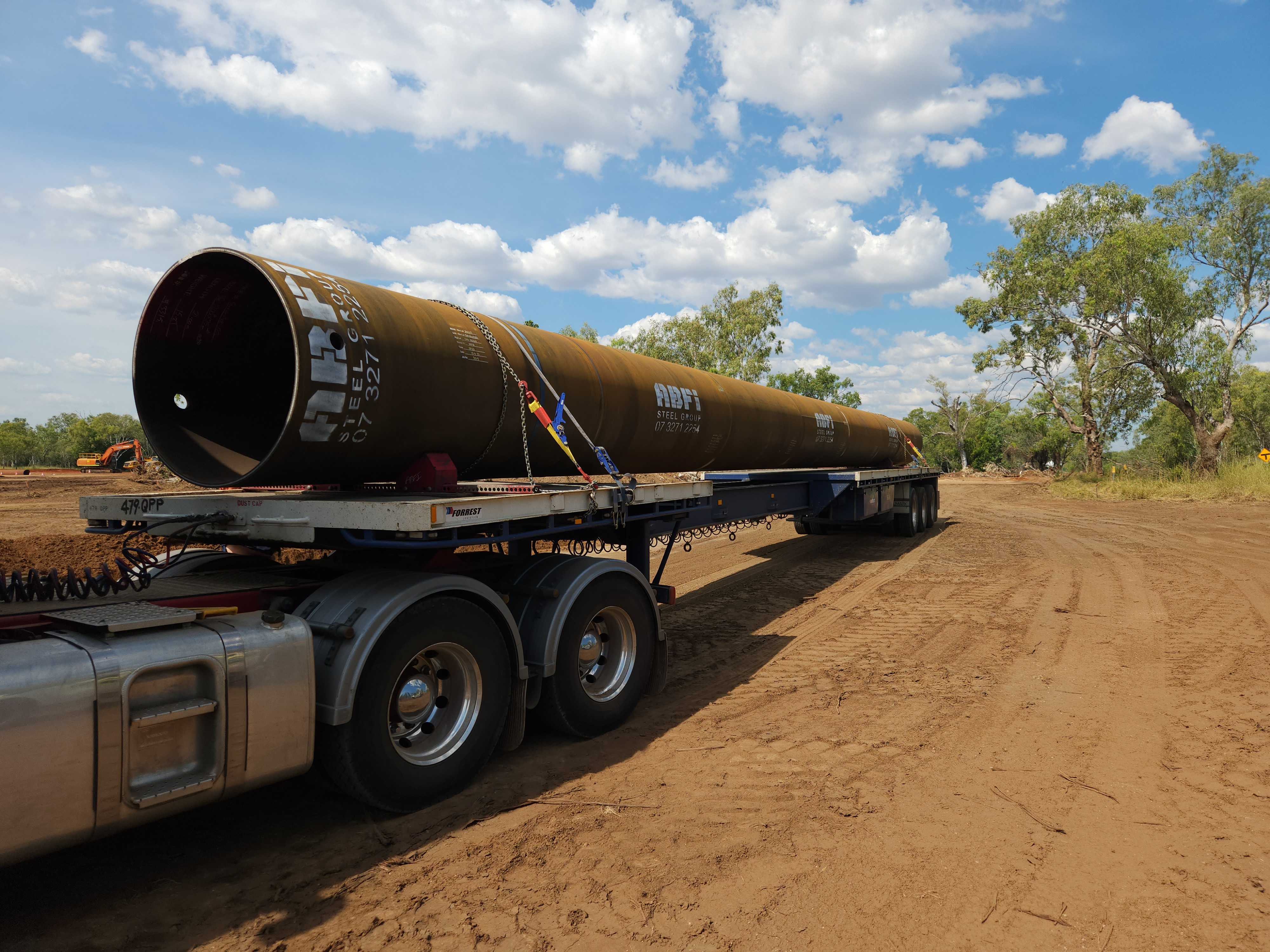 Fitzroy River Bridge - Pile Delivery Fitzroy Crossing