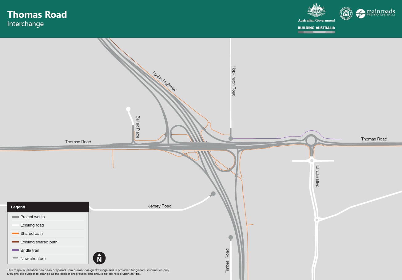 Tonkin Highway Extension - Thomas Road intersection Project Map September 2025 image