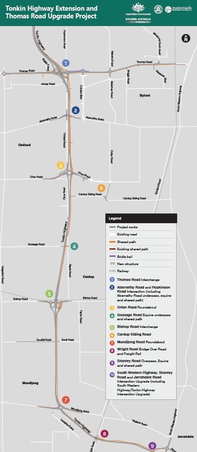 Tonkin Highway Extension - Project Map September 2025 image