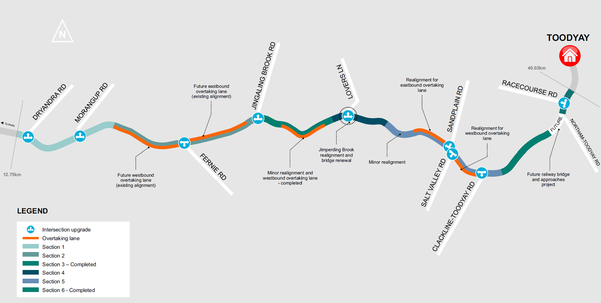 Toodyay Road Safety Improvements - Project map - June 2023 - small
