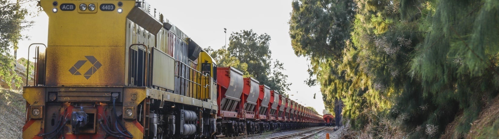 Freight Train on railway tracks