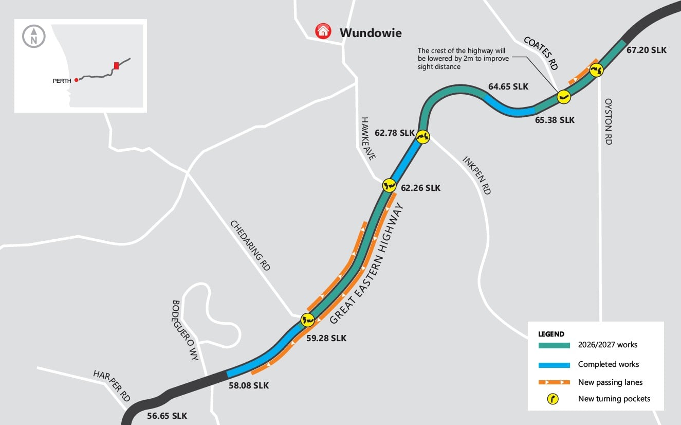 Great Eastern Highway - Coates Gully Map image