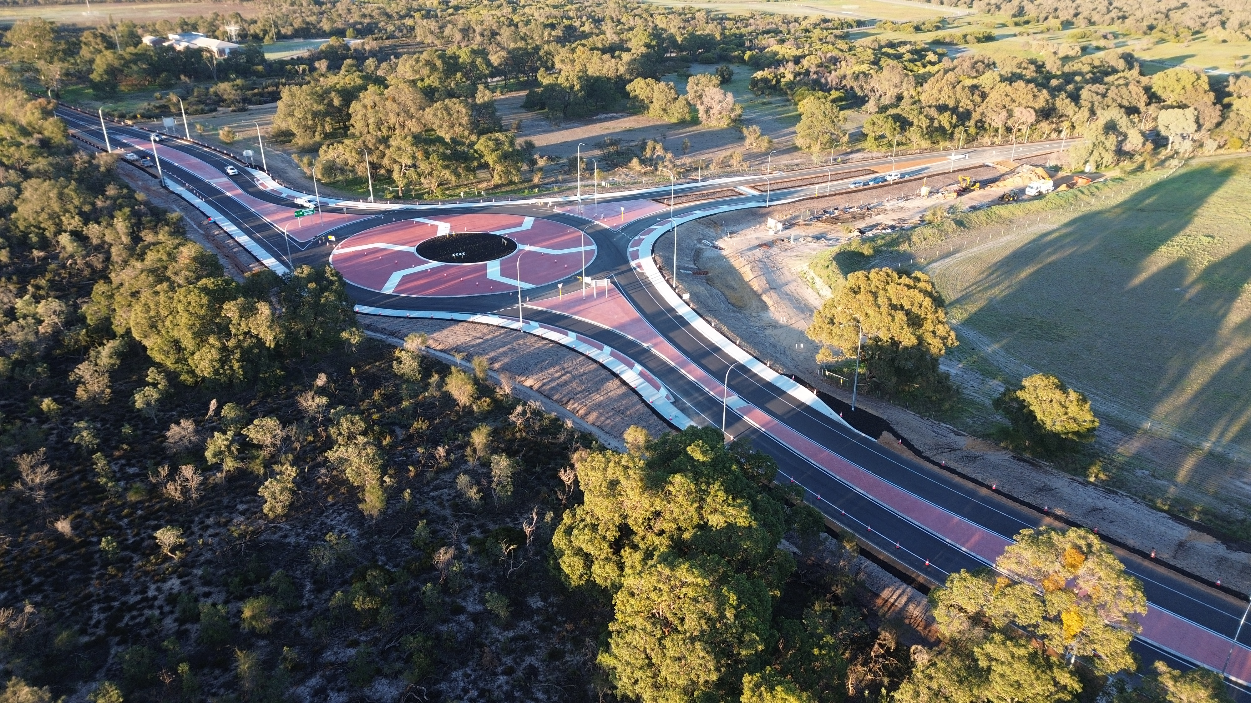 Drone shot of the completed Great Northern Highway and Rutland road intersection.