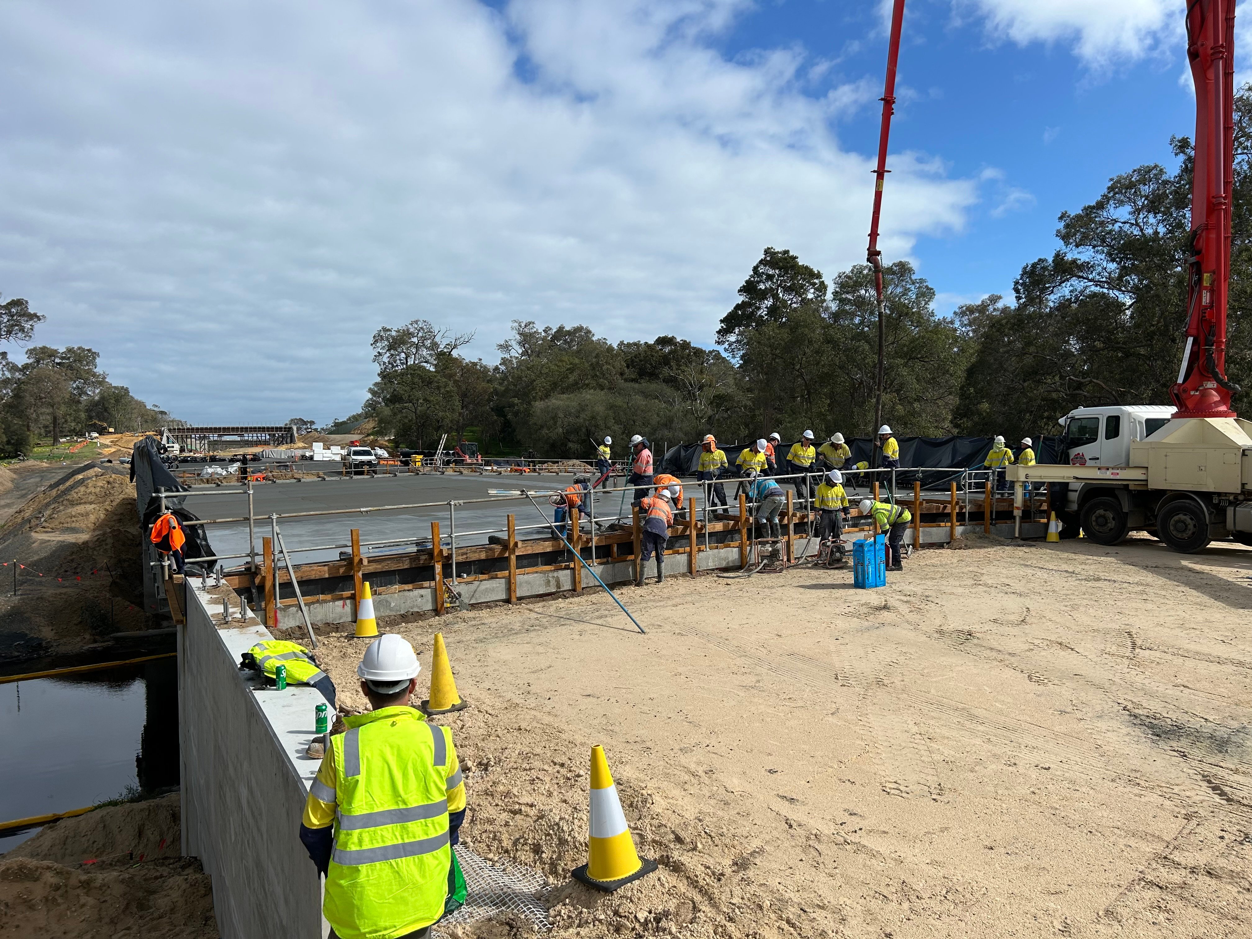 Five Mile Brook Bridge deck pour