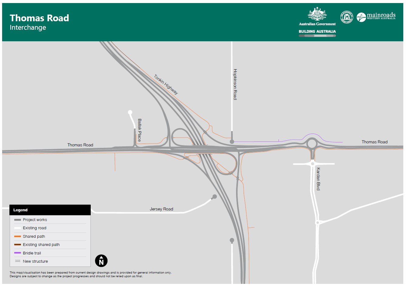 Tonkin Highway Extension - Thomas Road intersection Project Map September 2025 image