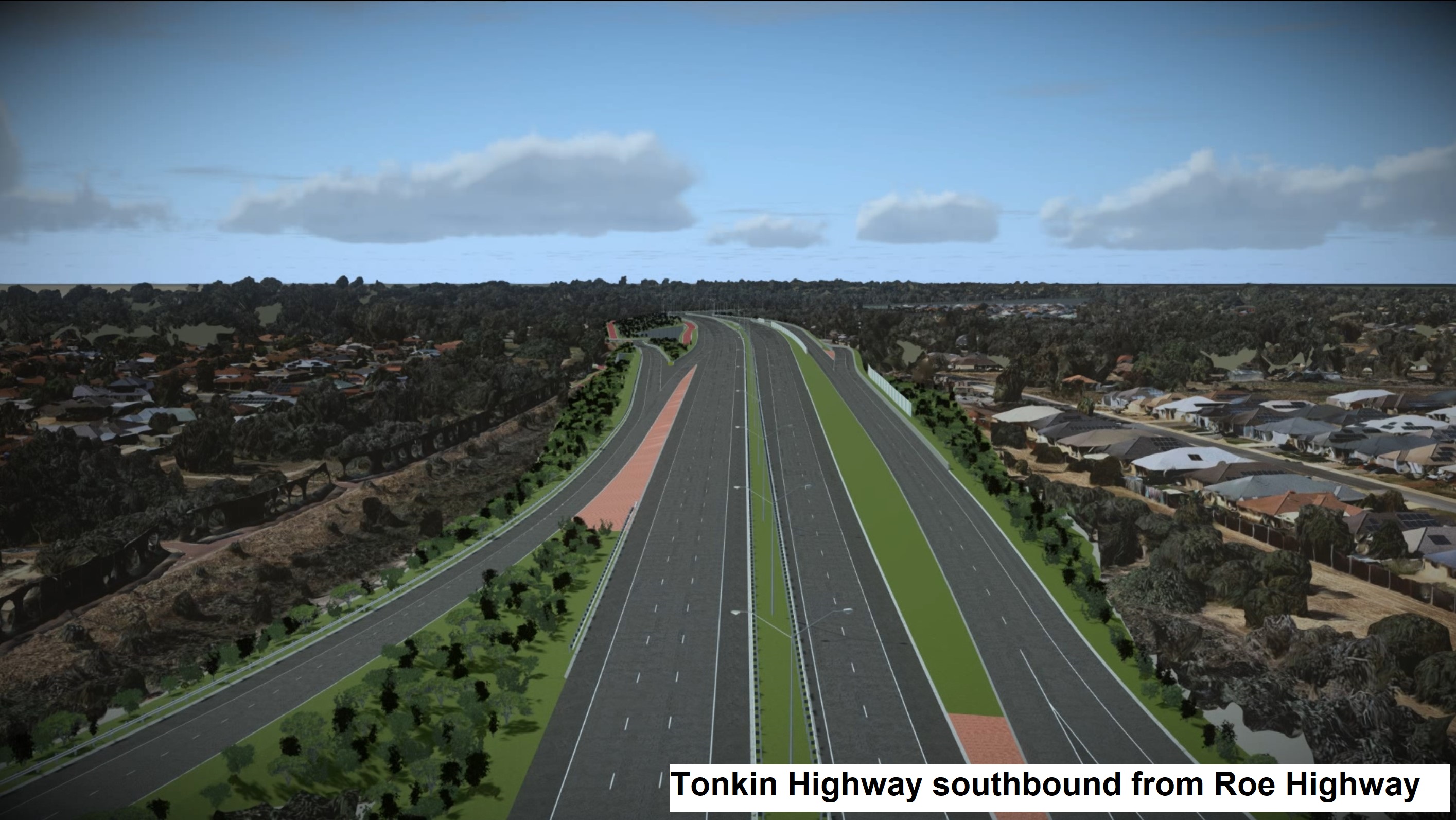 Tonkin Hwy Corridor - impressions - Tonkin Highway southbound from Roe Highway 