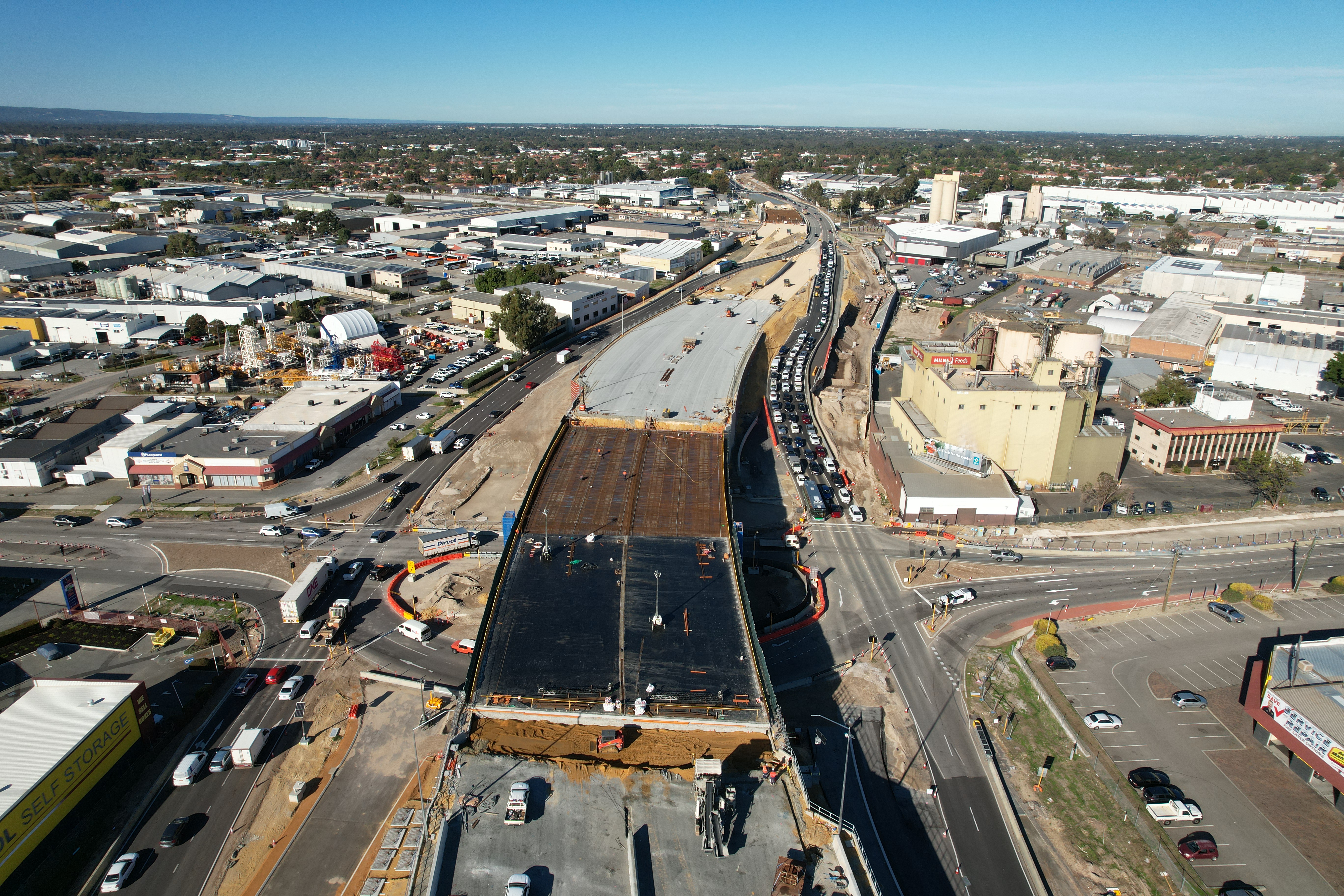 Roadworks on Leach Highway and Welshpool Road