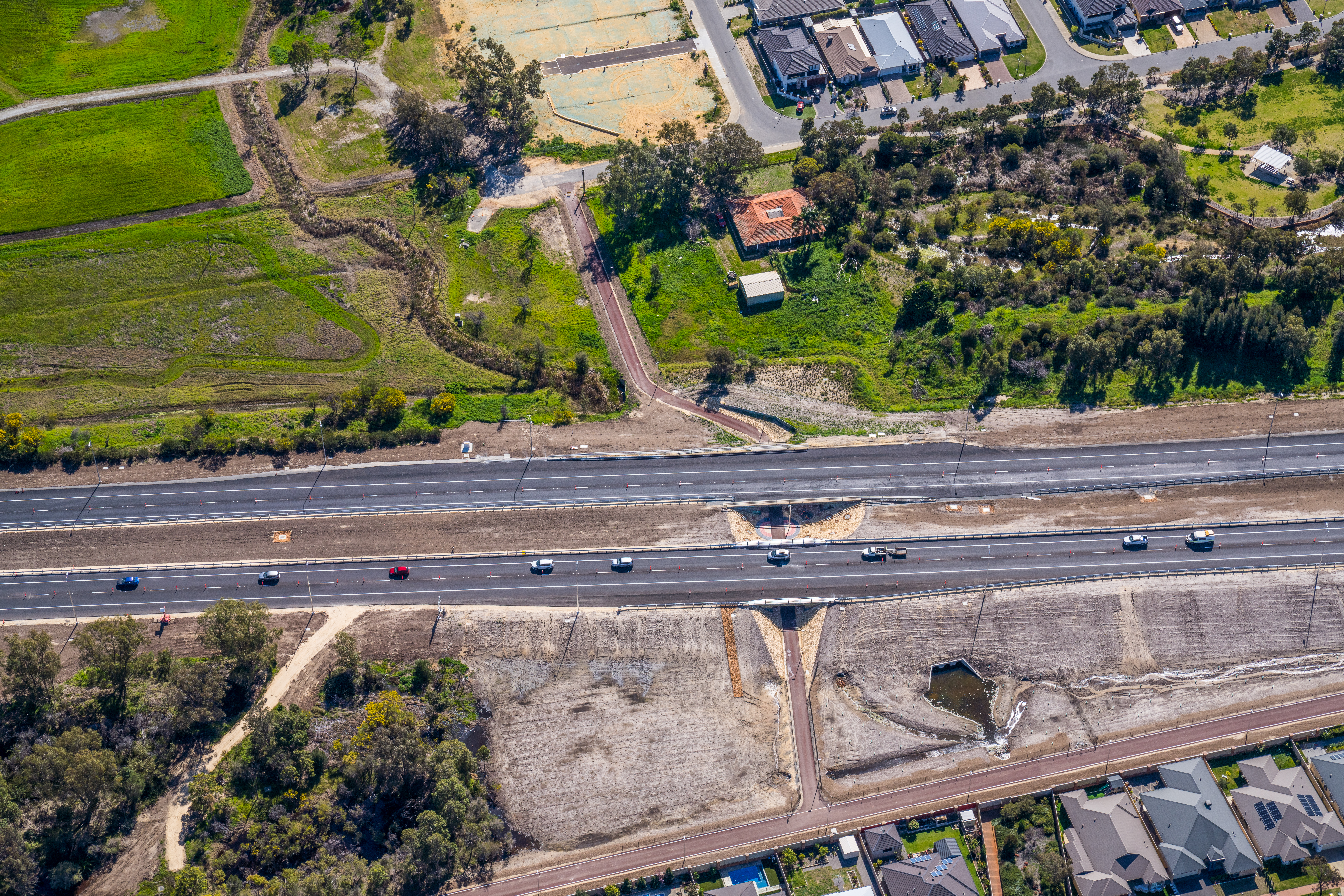 Aerial shot of Reid Highway Interchanges
