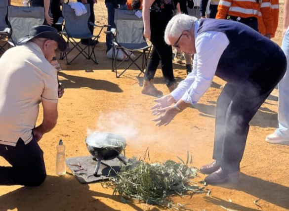 Reid Highway Interchanges project site smoking ceremony