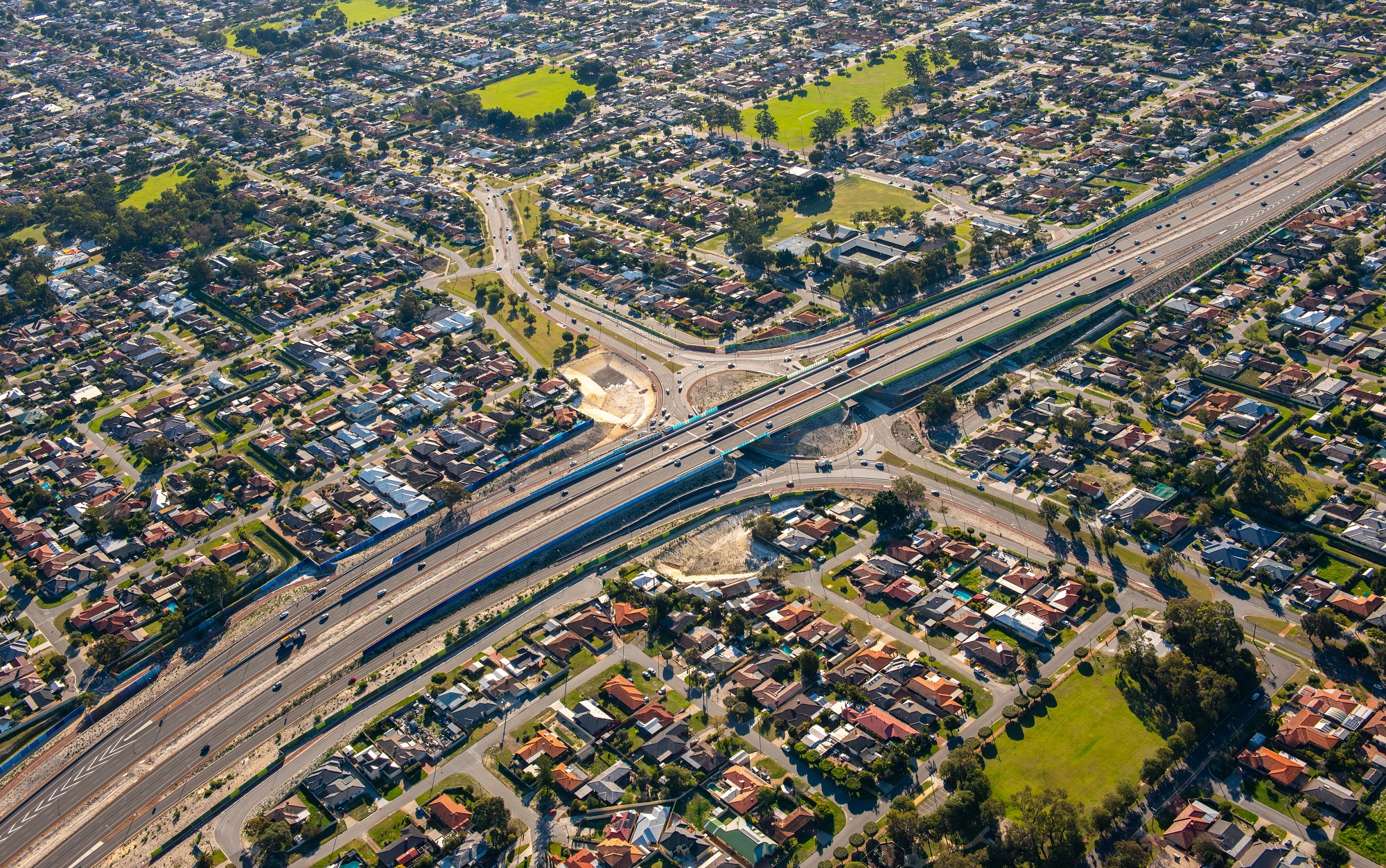 Drone image of highway in Muchea North
