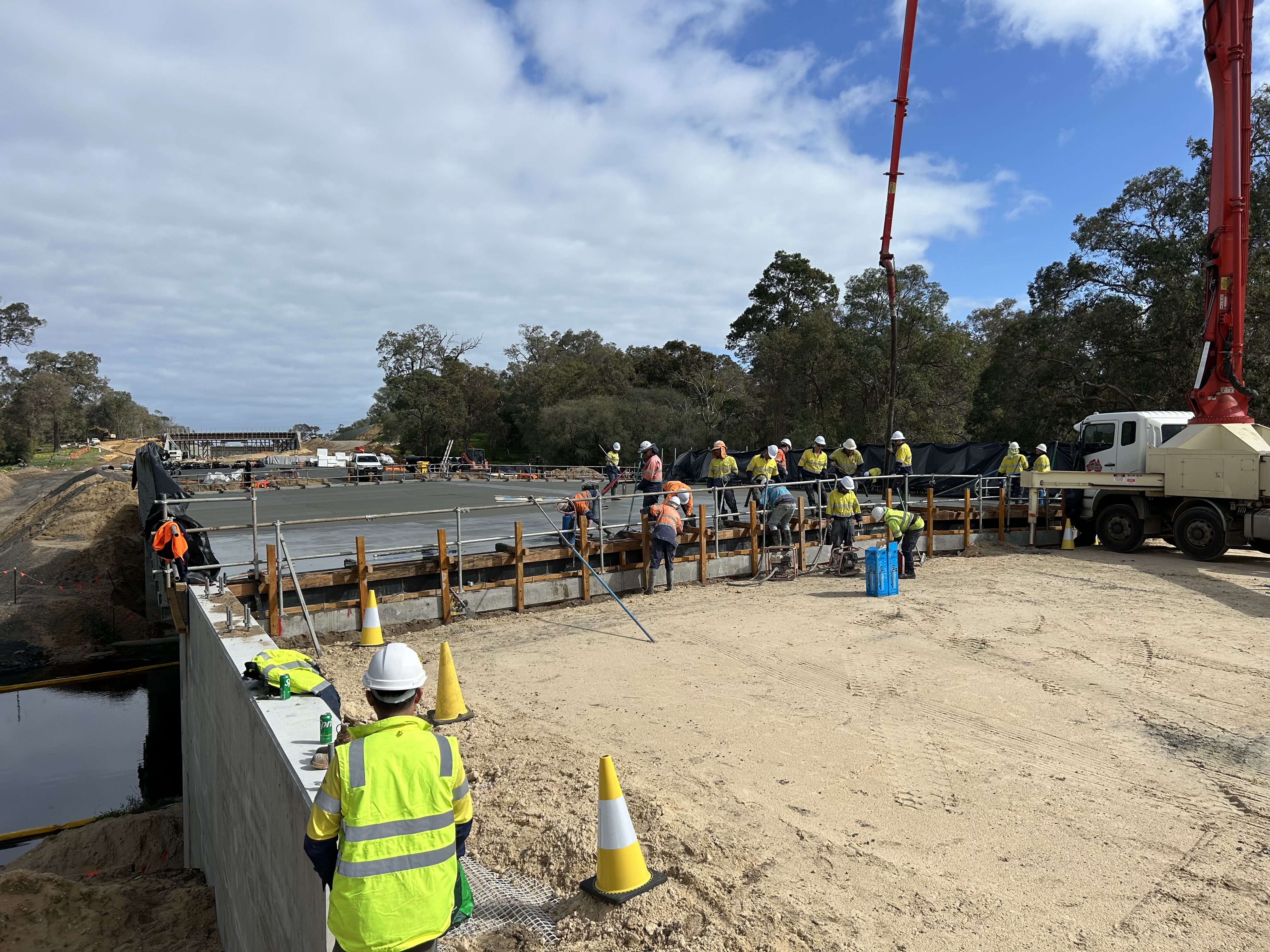 Five Mile Brook Bridge deck pour