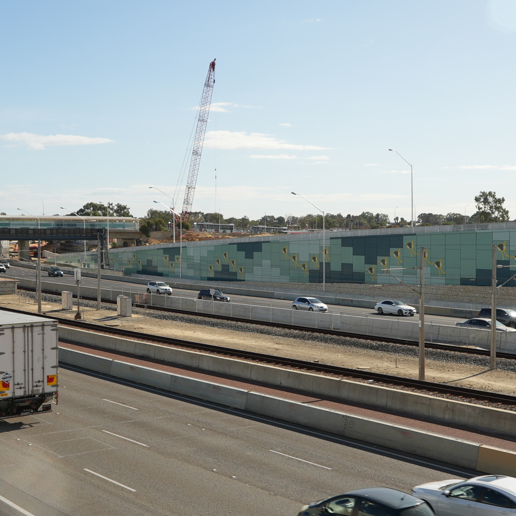 wide shot of Stephenson Avenue Extension project artwork