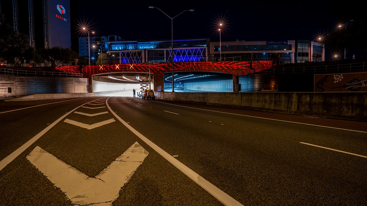 Northbridge Tunnel entry at night