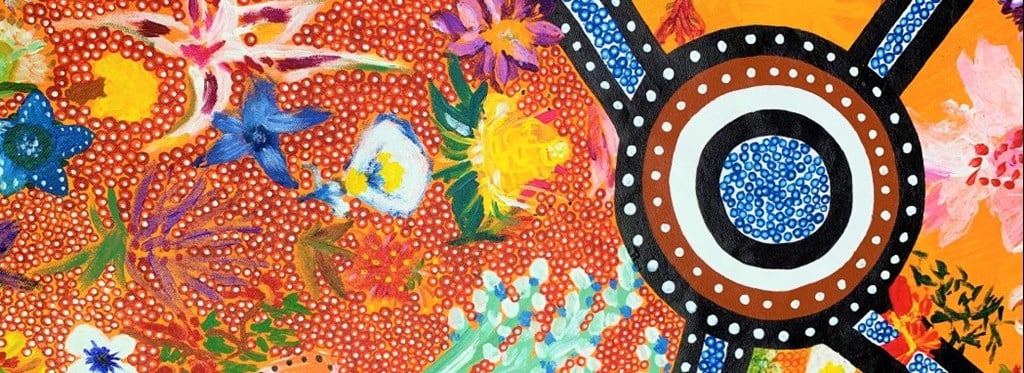 Bright and colorful Aboriginal artwork
