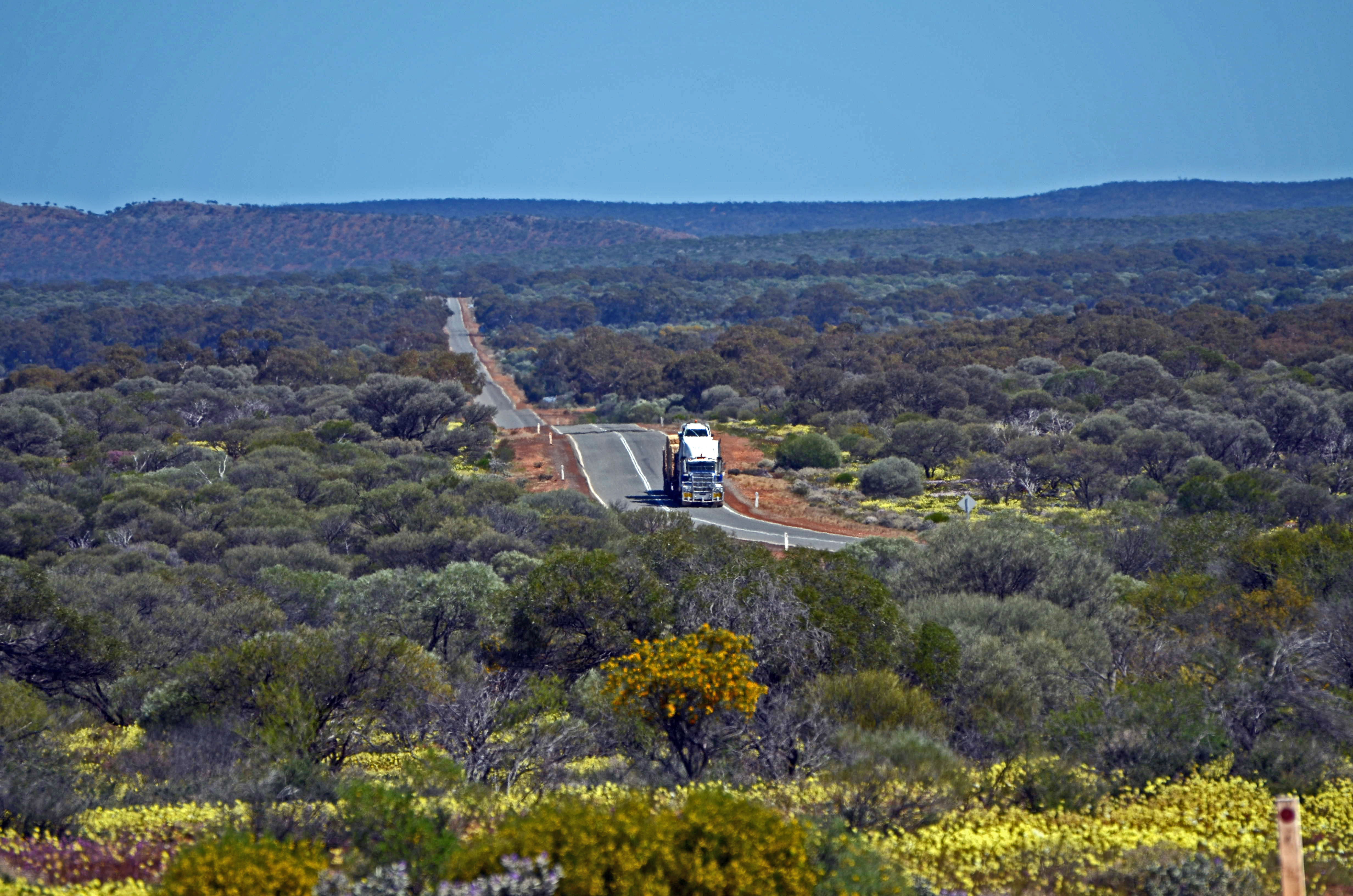 Heavy vehicle driving along regional 