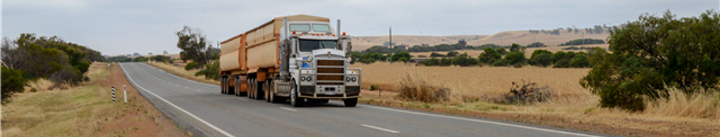 Truck driving along Geraldton Mt Magnet Road