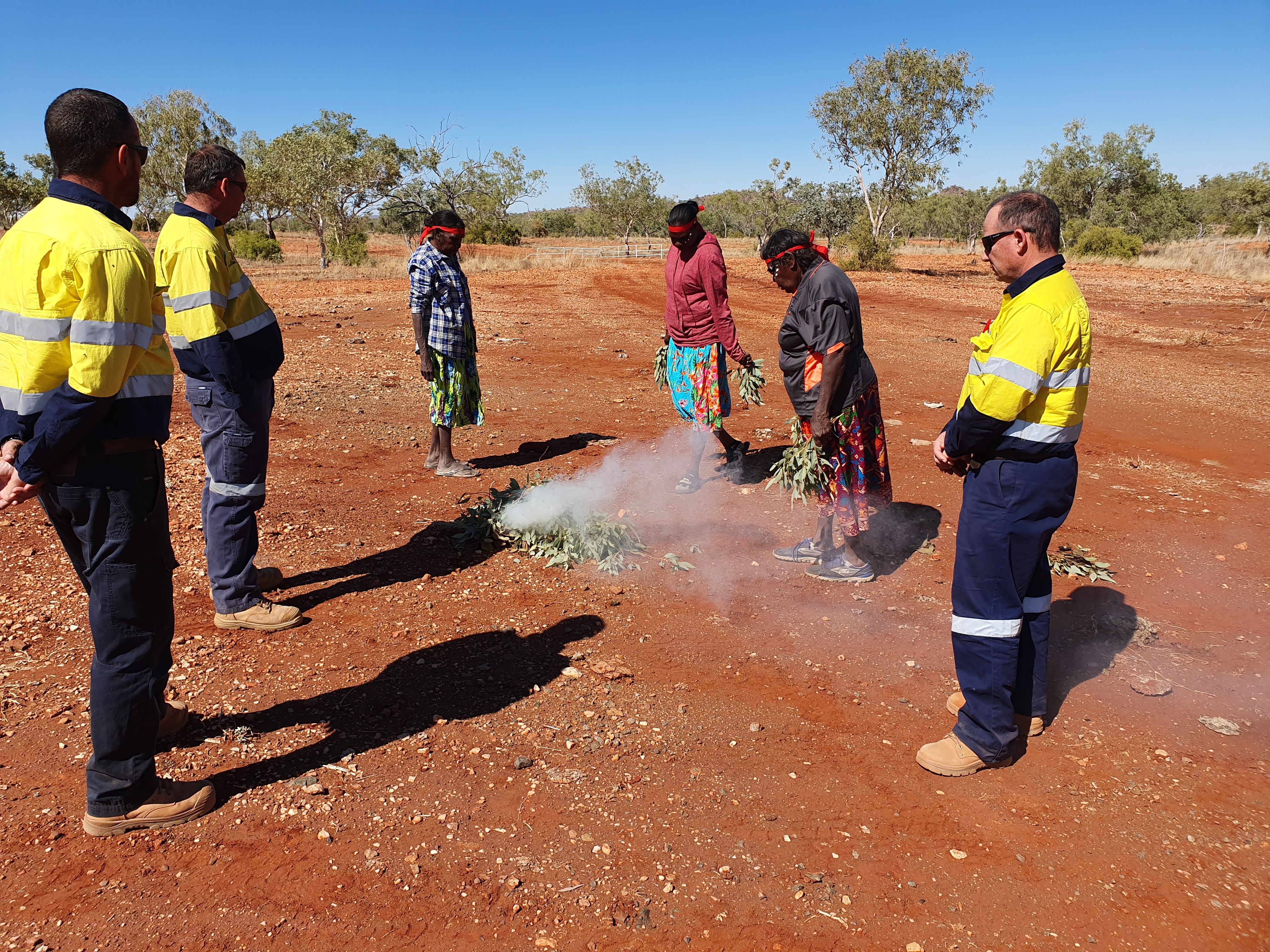 A traditional smoking ceremony prior to construction