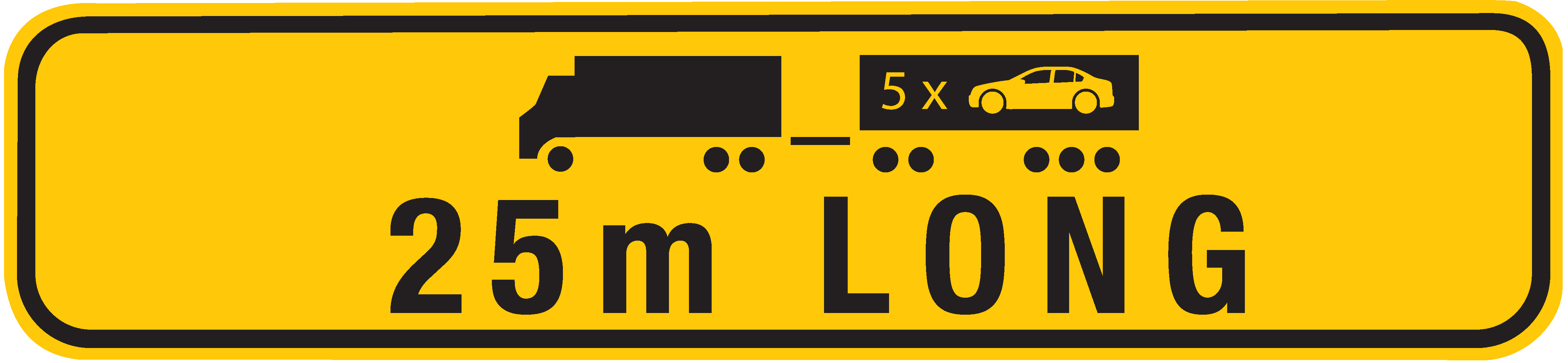 25m Truck & dog Sign with Car - Vector