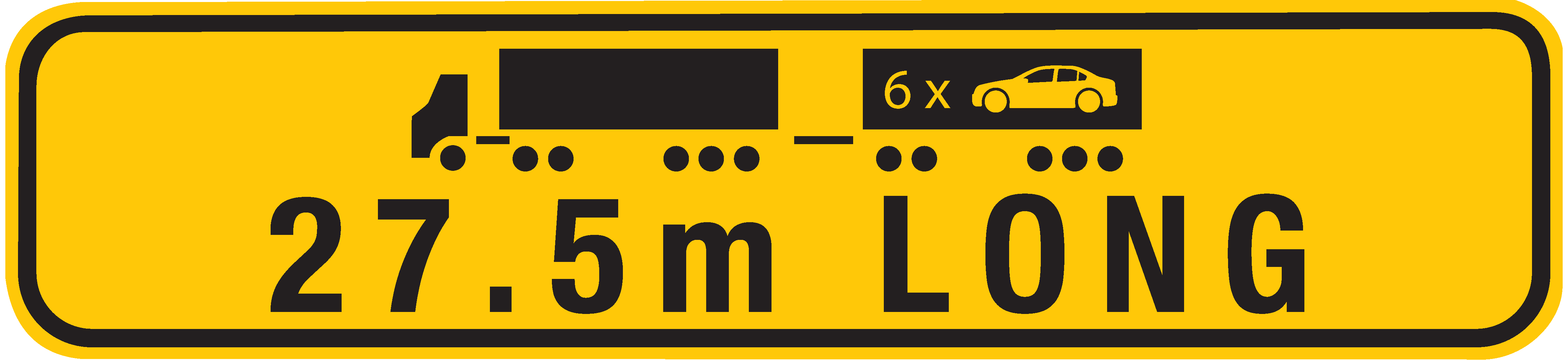 27.5m Road Train Sign with Car - Vector