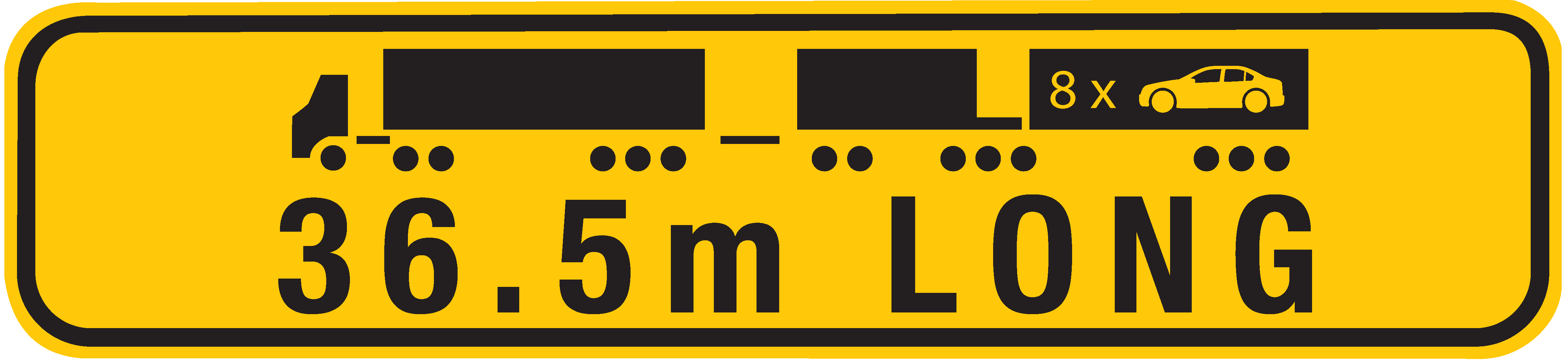 36.5m Road Train Sign with Car - Vector