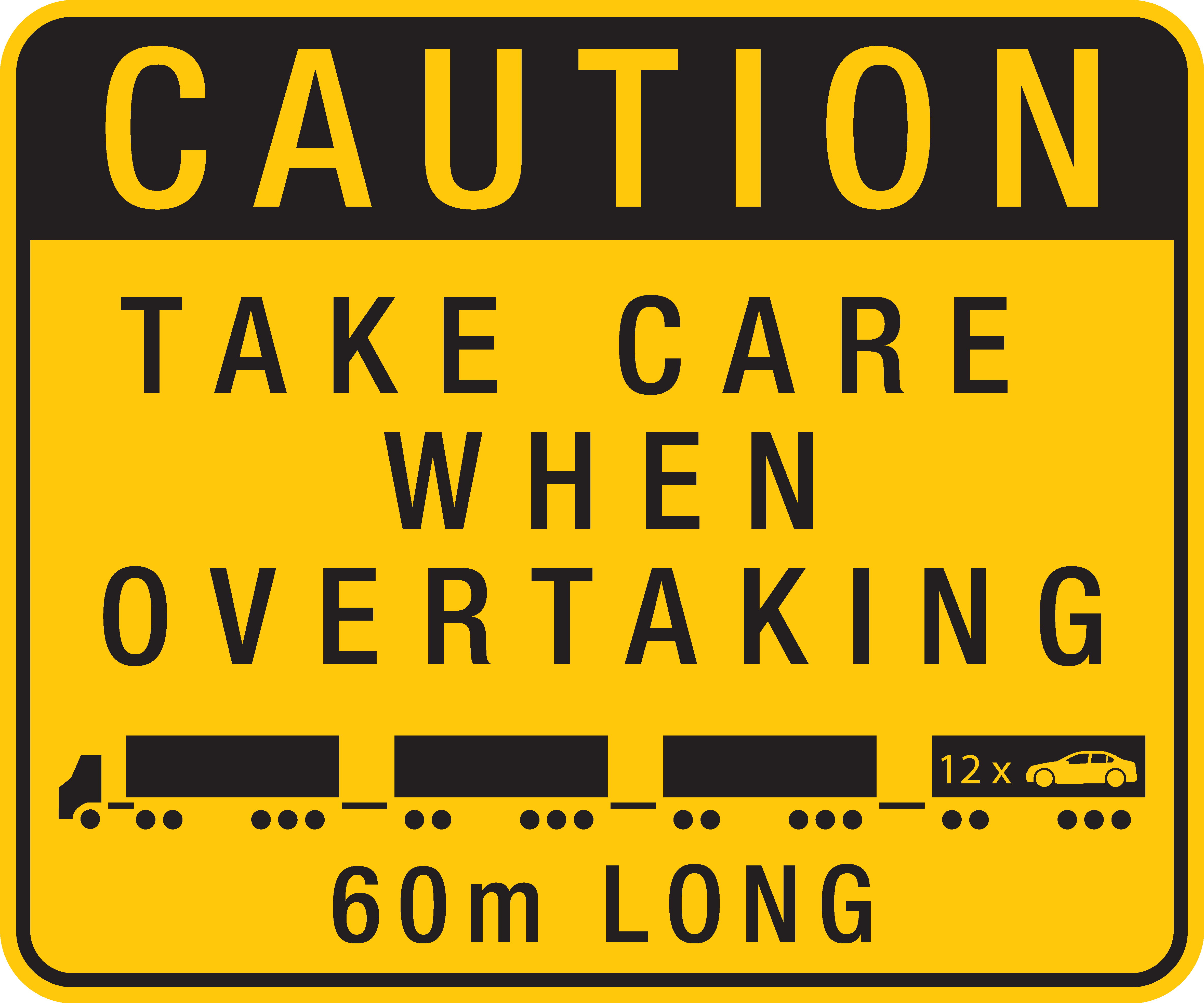 60m Road Train Sign- Vector