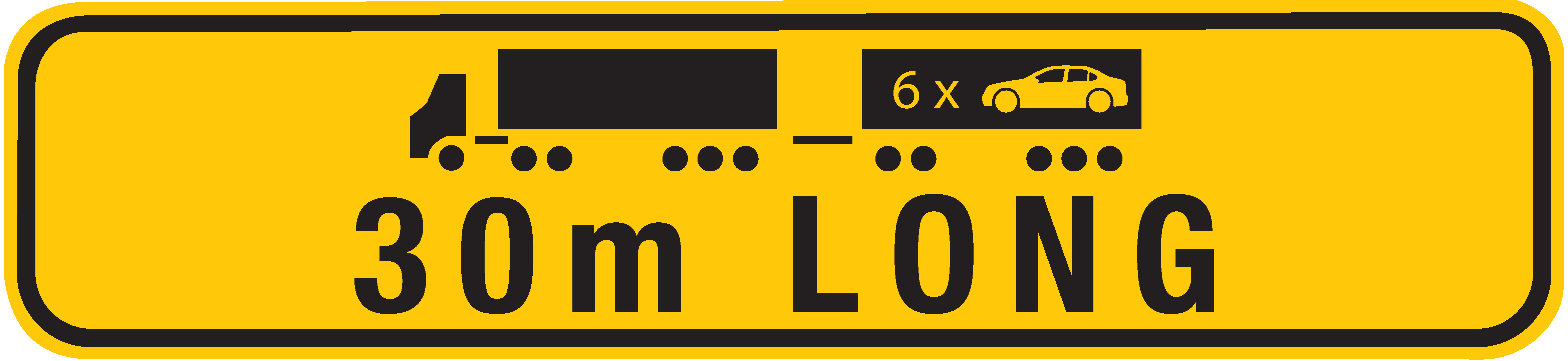 PBS 30m Road Train Sign with Car - Vector