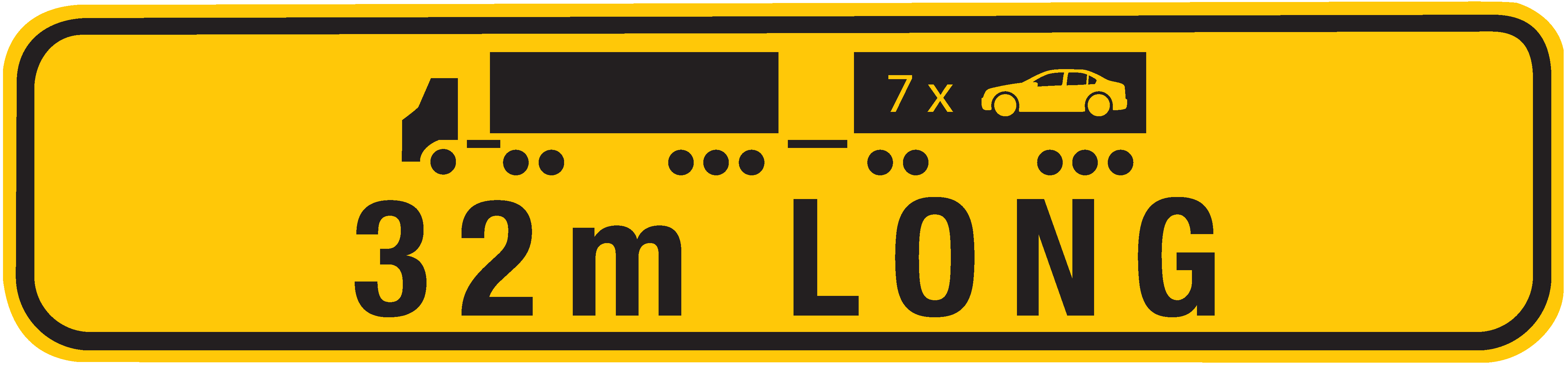 PBS 32m Road Train Sign with Car - Vector