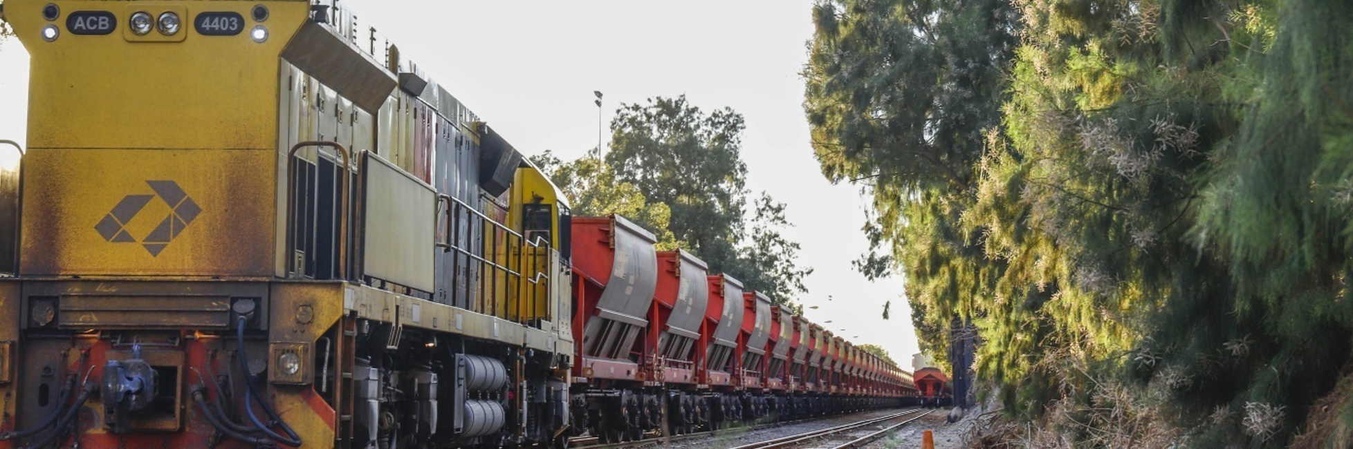 Freight Train on railway tracks