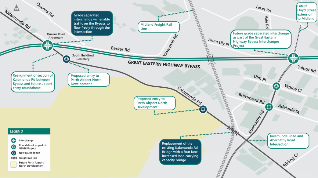 Perth Motorways Map Perth Airport Northern Access | Main Roads Western Australia