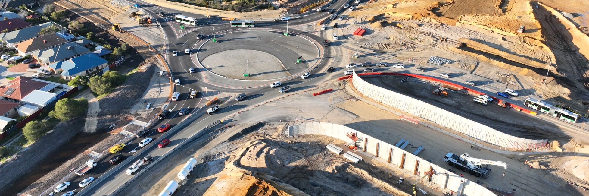 Aerial shot of Reid Highway interchanges