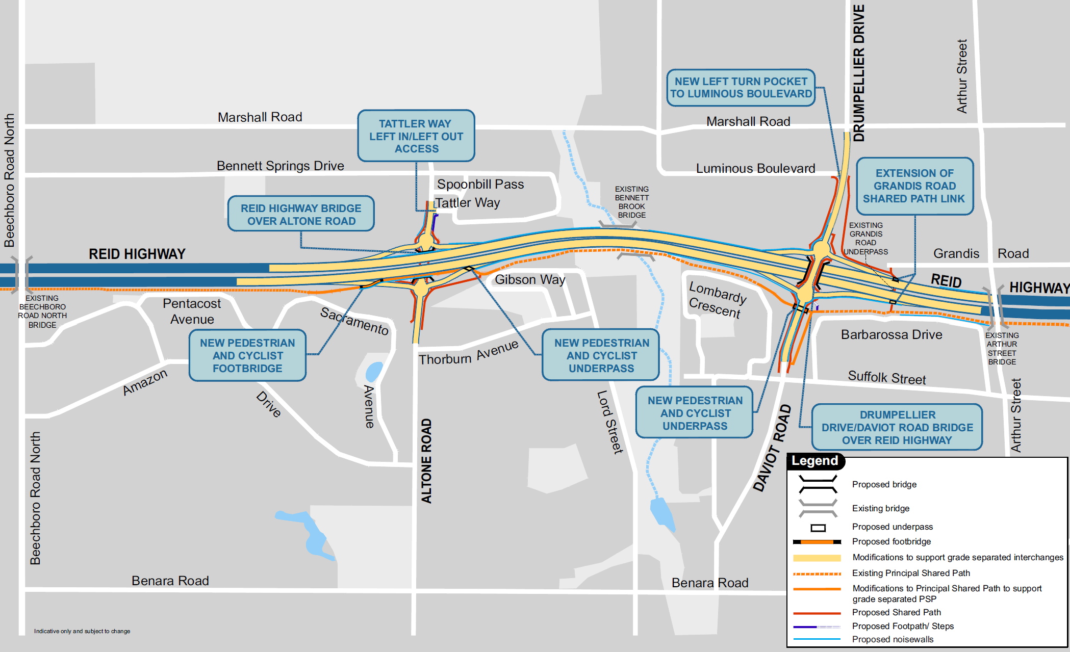 Reid Highway Interchanges - Project Map - Small