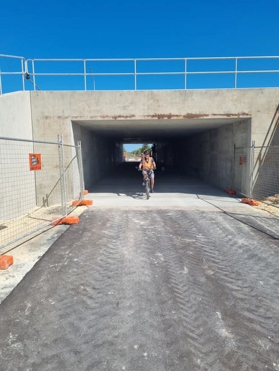 Strollers and cyclists make most of the new underpass!