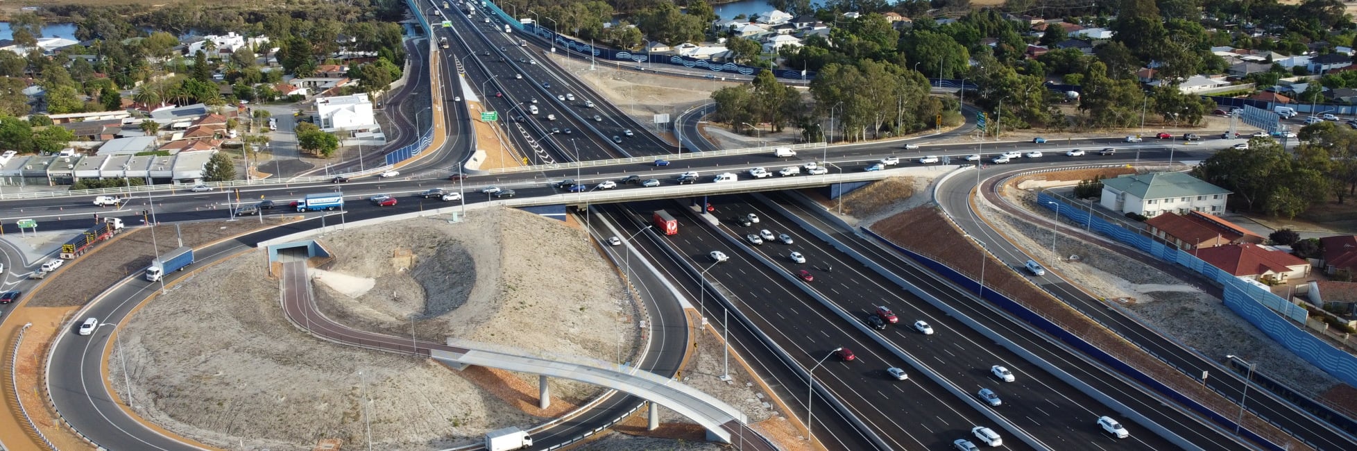 Aerial shot of Tonkin highway - Tonkin Gap Completion