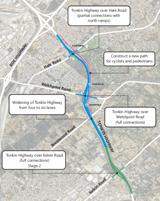 Tonkin Highway Corridor Project map