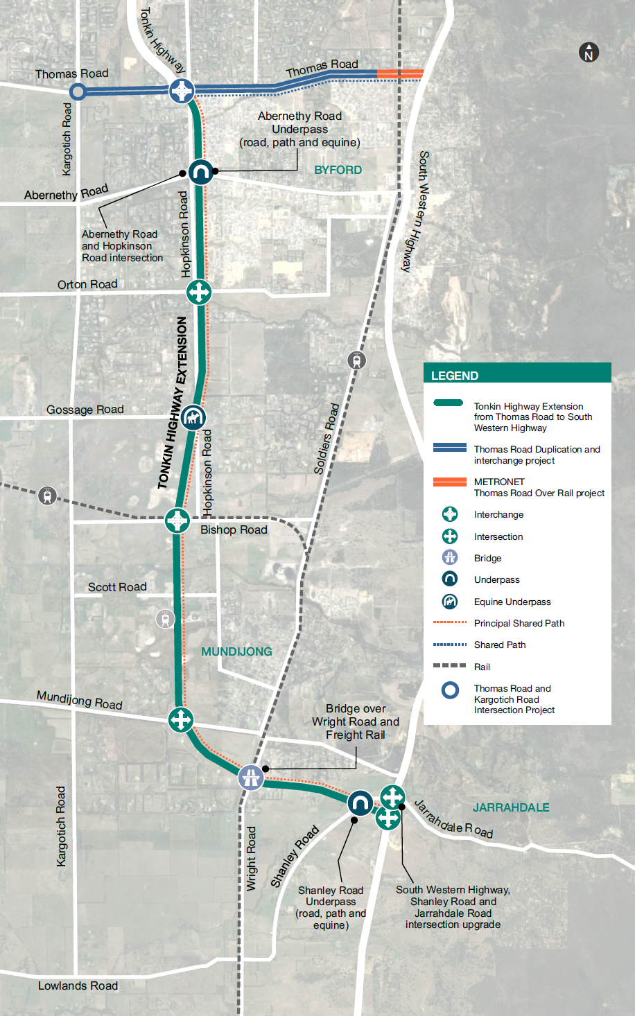 Tonkin Highway Extension - Project Map (small)  - April 23