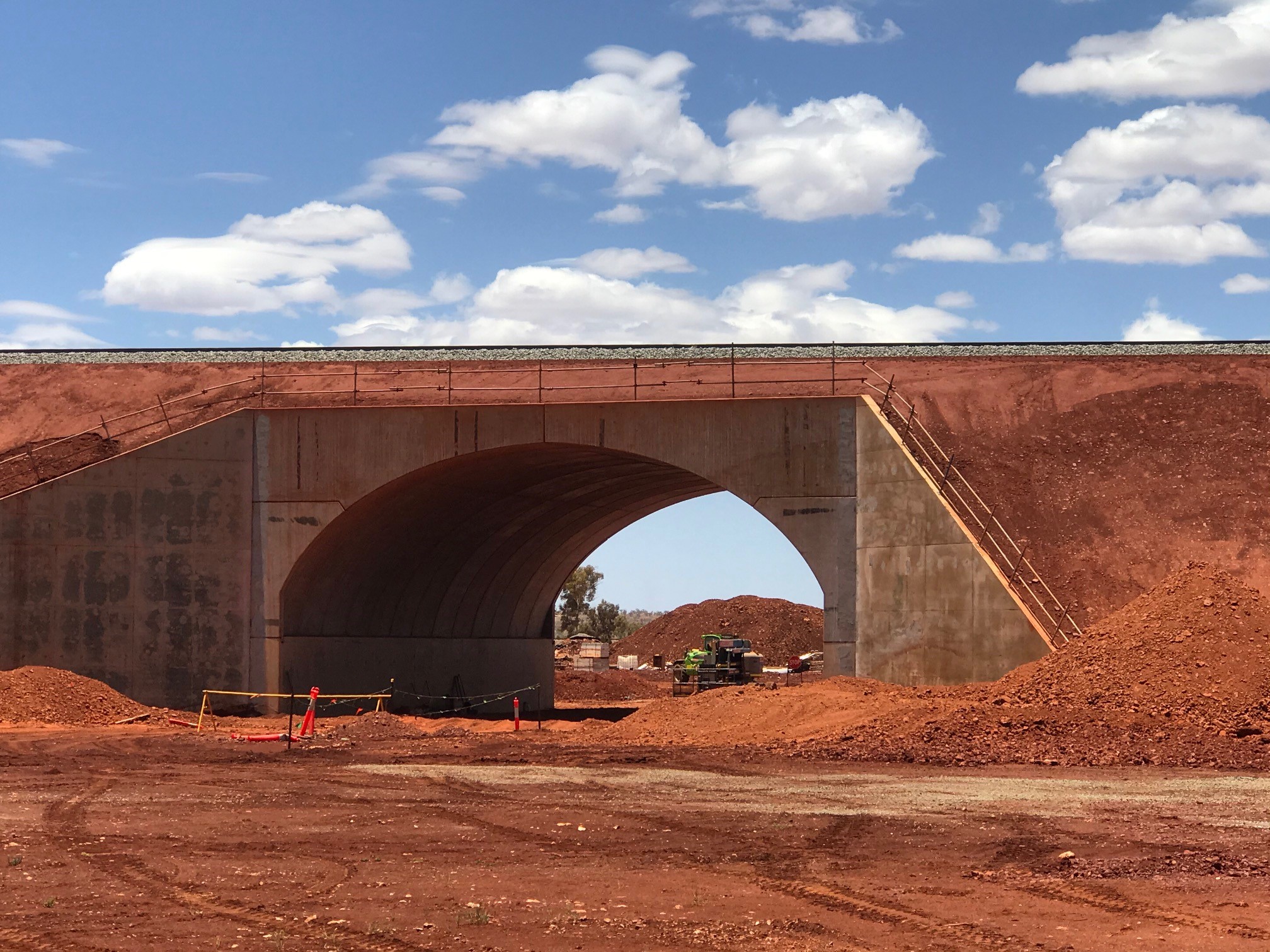 Tunnel under the highway during construction 