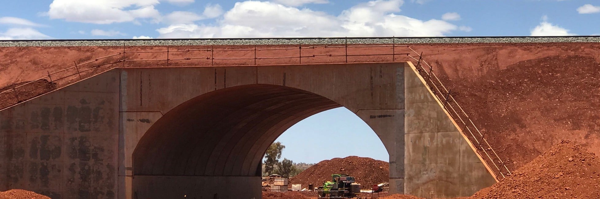 Tunnel under the highway during construction