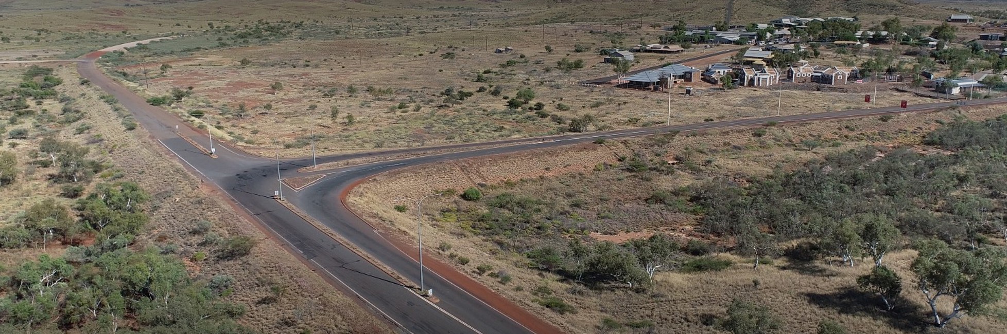 Arial shot of Roebourne town