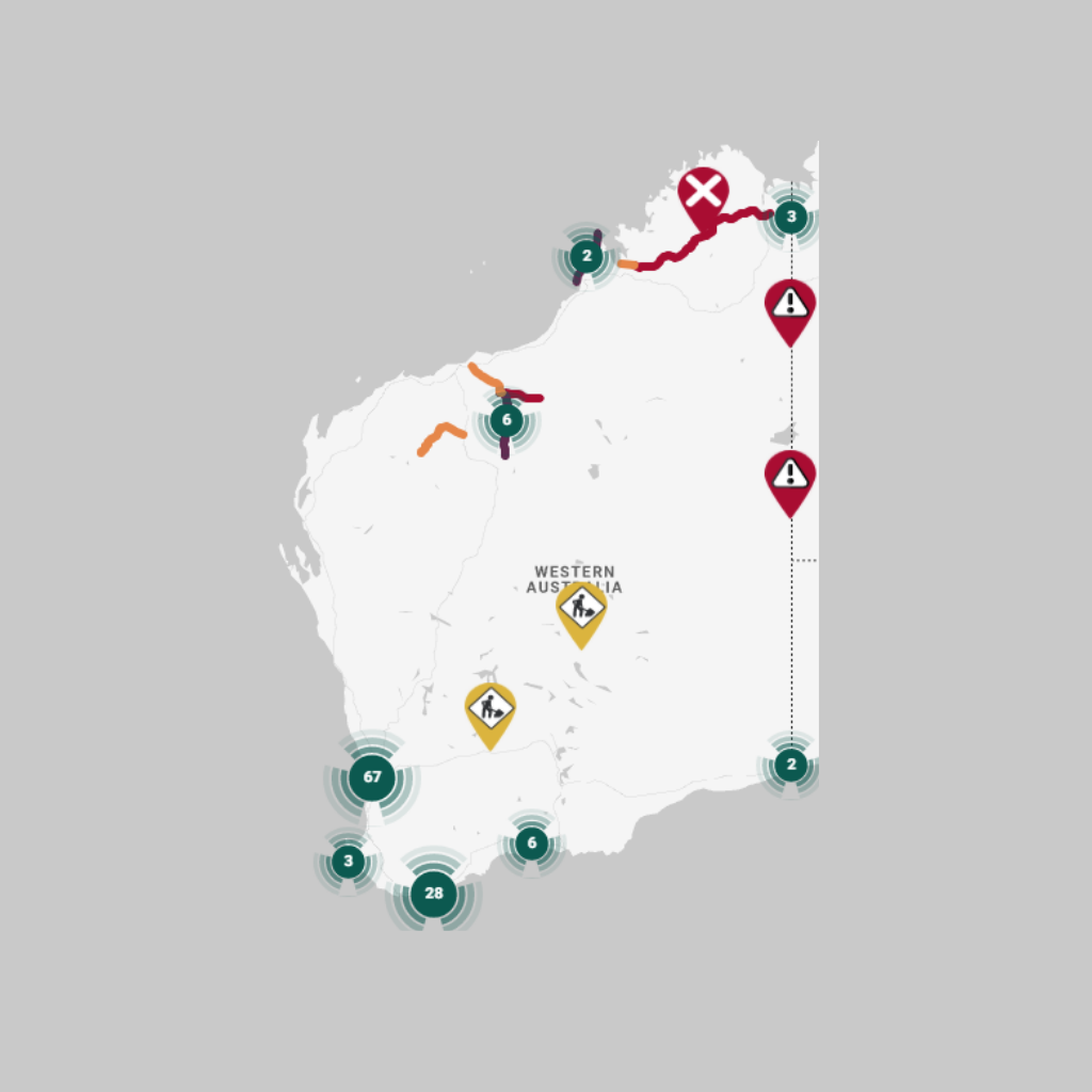 Wa Road Closures Map Travel Information | Main Roads Western Australia
