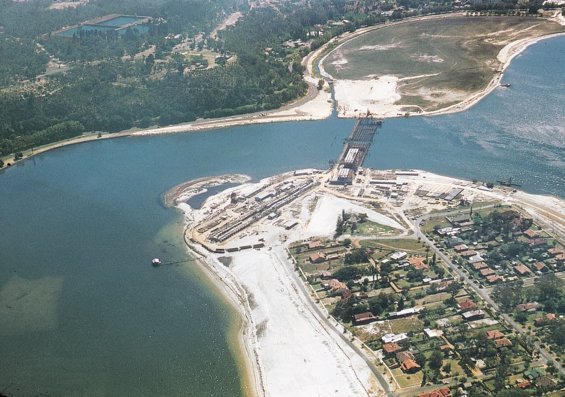 Narrows Bridge construction aerial view